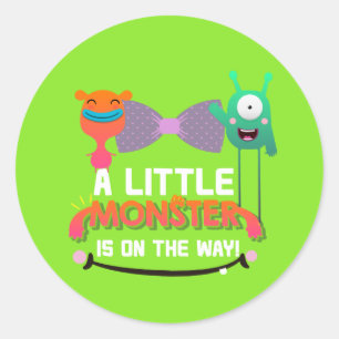 Monster Baby Shower - de har Skapat en Monster Runt Klistermärke