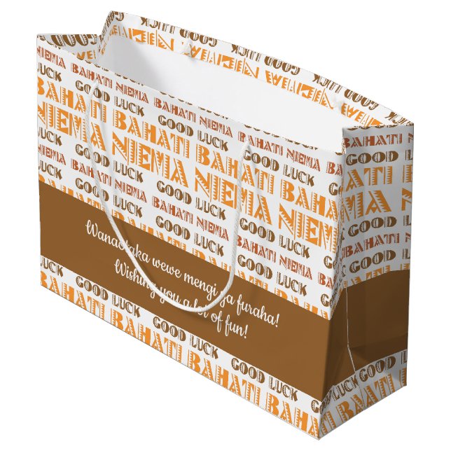 Mönster Bahati Niema, Lycka till i Swahili (Baksidan Vinklad)