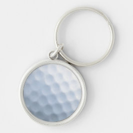Mönster-bakgrund för Golf Boll Print Rund Silverfärgad Nyckelring