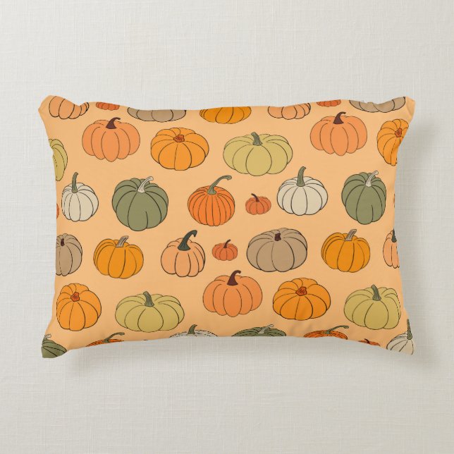 Mönster-bakgrund utan sömlös vintage under hösten  prydnadskudde (Framsidan)