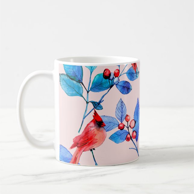 mönster-bakgrundsdesign för abstrakt med rött kale kaffemugg (Vänster)