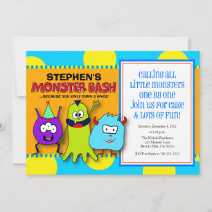 Monster Bash Birthday-inbjudningar Inbjudningar
