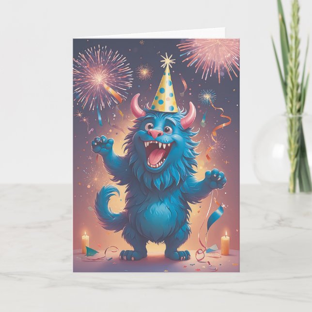 Monster Bash Birthday Kort (Framsida)