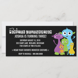Monster Bash Födelsedagsfest inbjudan