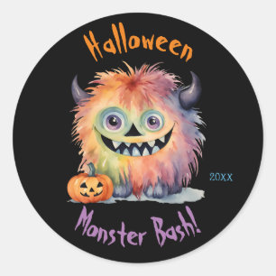 Monster Bash Halloween fest Runt Klistermärke
