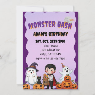 Monster Bash, Halloween födelsedag Inbjudningar