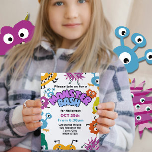 Monster Bash Kids Halloween fest Childrens roligt Inbjudningar