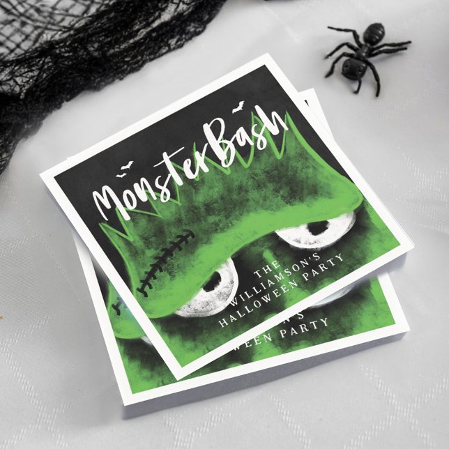 Monster Bash Spooky Frankenstein Halloween fest Pappersservett (Monster Bash Spooky Frankenstein Halloween Party Napkins)