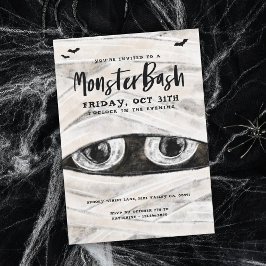 Monster Bash Spooky Wrapped Mummy Halloween fest Inbjudningar