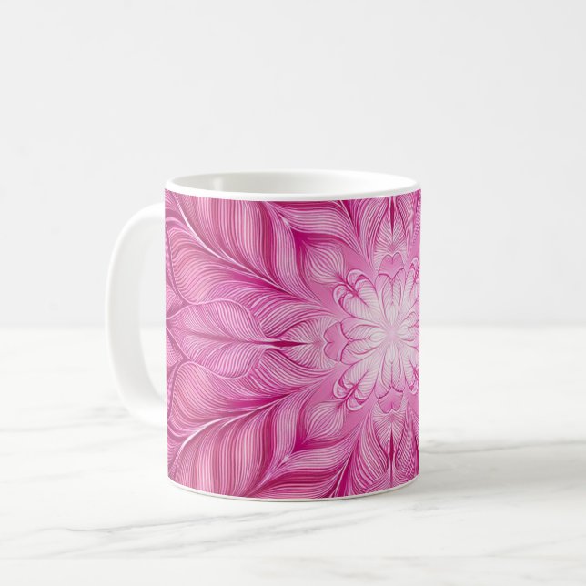 Mönster Batik Rosa Kaffemugg (Framsida vänster)