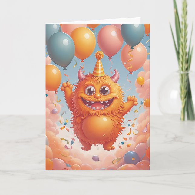 Monster Birthday Bash Kort (Framsida)