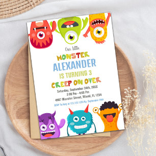 Monster Birthday-inbjudningar, Monsters en öga Inbjudningar