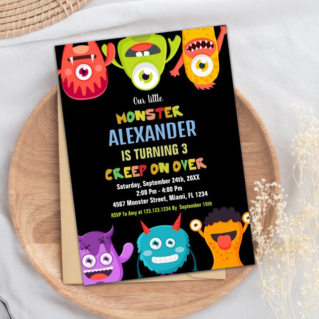 Monster Birthday-inbjudningar, Monsters en öga Inbjudningar (Monster Birthday Invitations, Monsters one eye Invitation)
