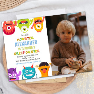 Monster Birthday-inbjudningar, Monsters ett foto Inbjudningar
