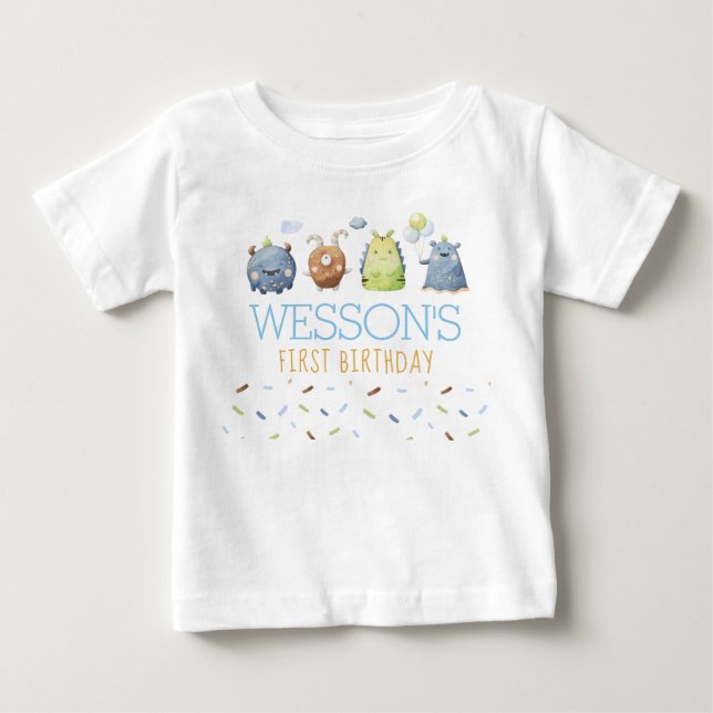 Monster Birthday Shirt T Shirt (Framsida)