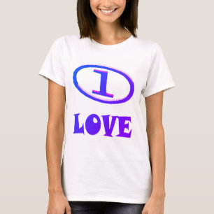 Mönster blå ledtråd av typen One Kärlek art lila T Shirt
