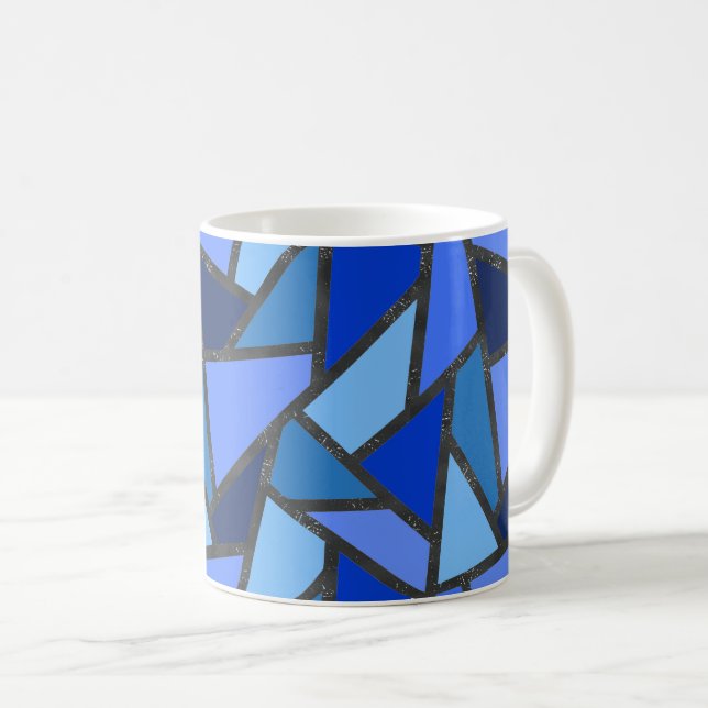 Mönster, blått nedfläckad kaffemugg (Framsida höger)