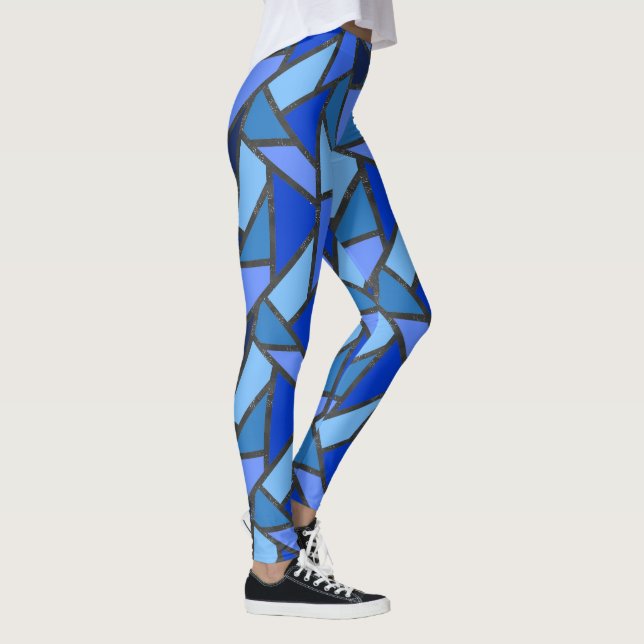 Mönster, blått nedfläckad leggings (Höger)