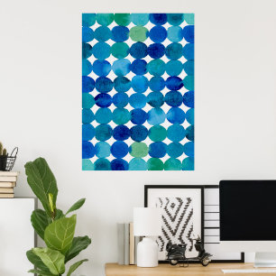 Mönster - blått och grönt poster