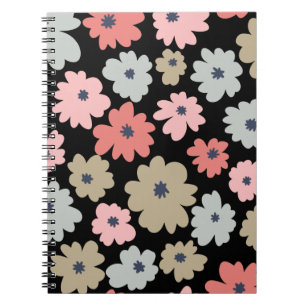 Mönster Blomma Färgrik Vintage Anteckningsbok