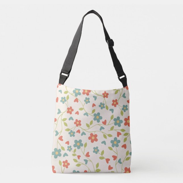 Mönster Blommigt Crossbody Bag Axelväska (Framsida)