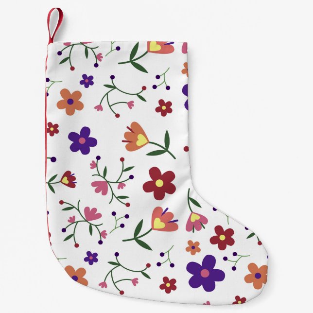 mönster blommor- liten julstrumpa (Framsidan)