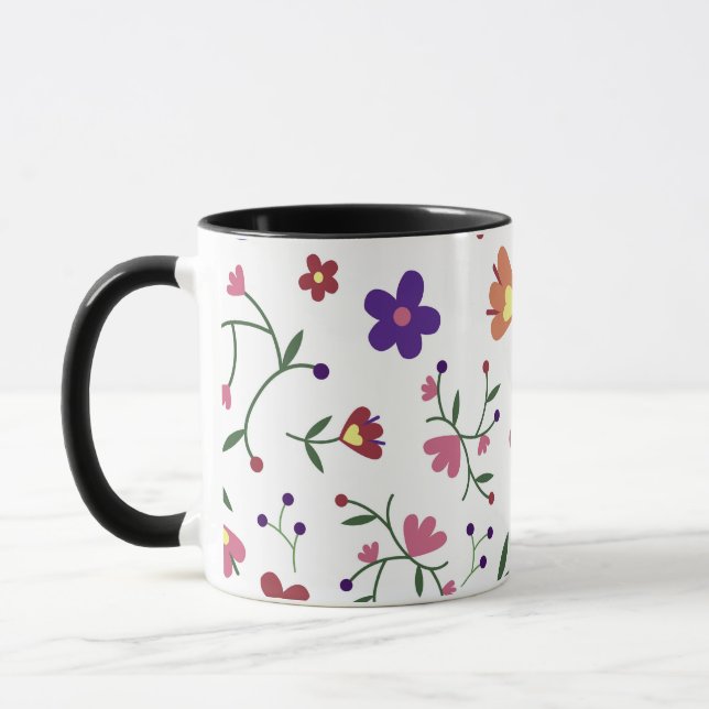 mönster blommor- mugg (Vänster)