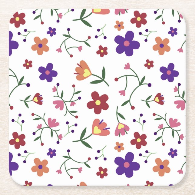 mönster blommor- underlägg papper kvadrat (Framsidan)