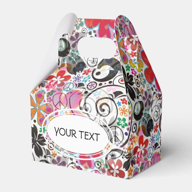 Mönster - blomsterfrid + din text presentaskar (Framsidan Sidan)