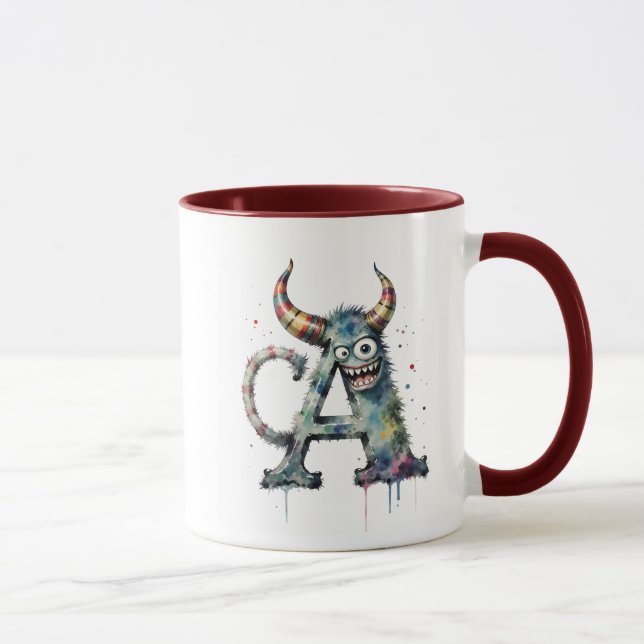 Monster Brev A Mugg - Funny Alphabet Coffee Kopp (Höger)