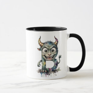 Monster Brev B Mugg - Cute Tecknad Alphabet Kopp