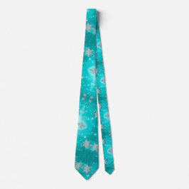 Mönster Business Blue Snowflas Modern Helgdag Slips