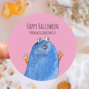 Monster Candy Happy halloween Runt Klistermärke