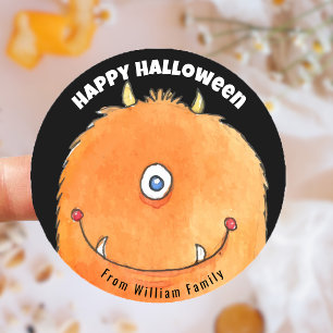Monster Candy Happy halloween Runt Klistermärke