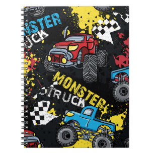 Monster Car: Abstrakt Childisch Mönster Anteckningsbok