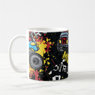 Monster Car: Abstrakt Childisch Mönster Kaffemugg