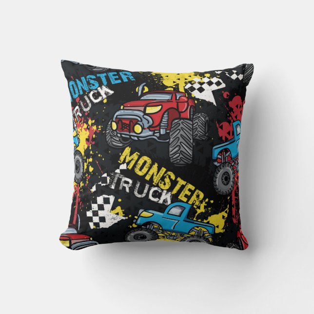 Monster Car: Abstrakt Childisch Mönster Kudde (Framsida)