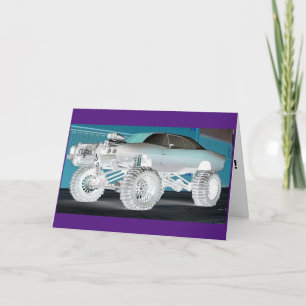 MONSTER CAR FÖDELSEDAGSKORT KORT
