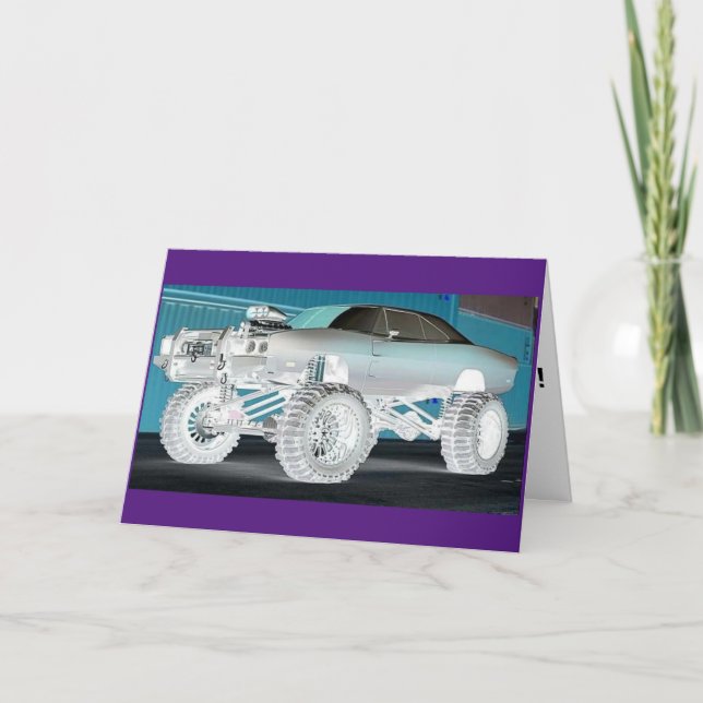 MONSTER CAR FÖDELSEDAGSKORT KORT (Framsida)