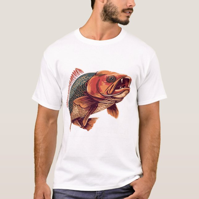 Monster Carp Fishing Angler Gift T Shirt (Framsida)