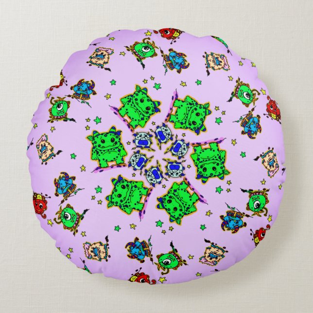 monster cartoon cutees rund kudde (Framsidan)