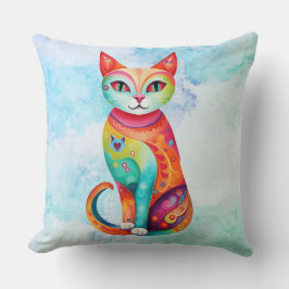 Mönster CatThrow Pillow Kudde