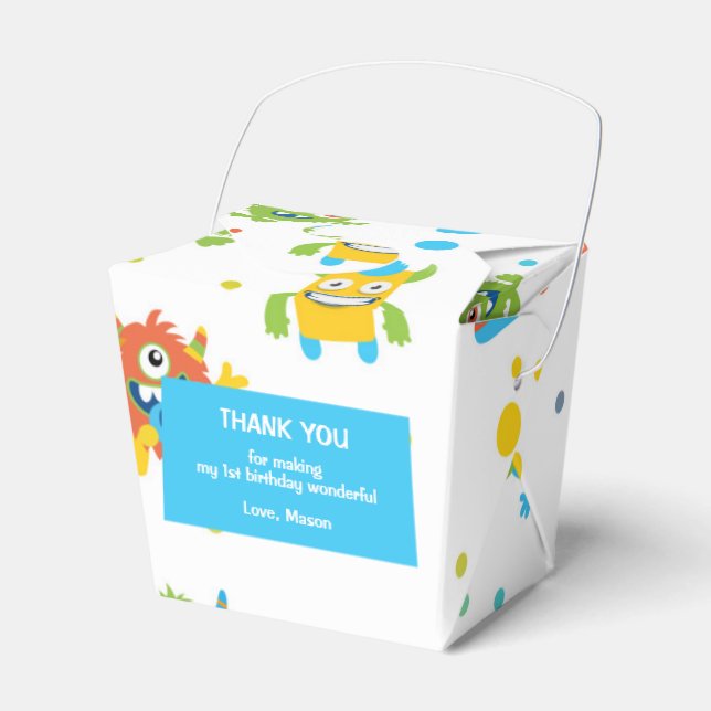 Monster chalkboard - förmånslådan födelsedagsfest presentaskar (Framsidan Sidan)