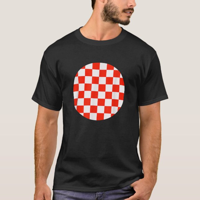 Mönster Checker för Scarlen Red and White Checker T Shirt (Framsida)