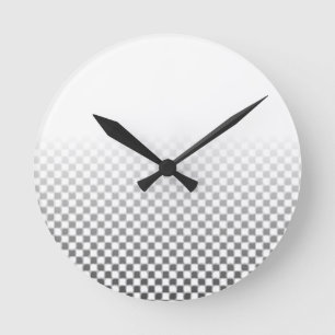 Mönster Clock, svart och vitt Rund Klocka