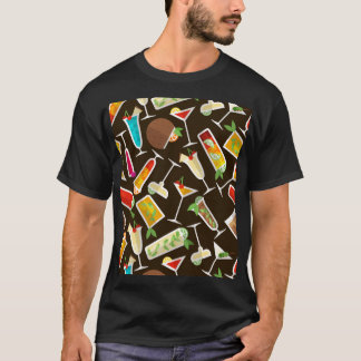 Mönster cocktail och långdryck, cocktail pub t shirt