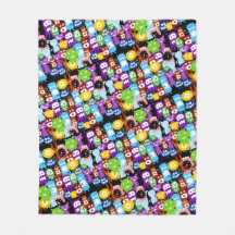 Monster Collage Fleece Blanket