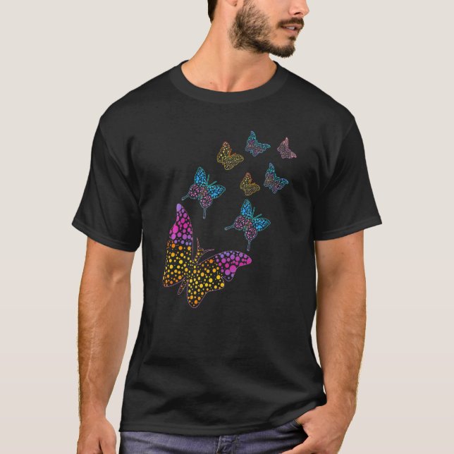 Mönster Colorful Butterfly September Internationel T Shirt (Framsida)