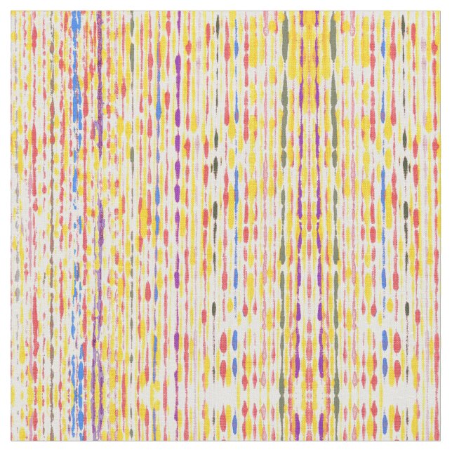 Mönster Colorful Raindrops Rand Rainbow Fabric Tyg (Närbild)