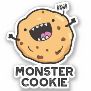 Monster Cookie Funny Food Pun Klistermärken